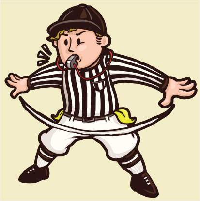 Football Referee signaling "No Good"
