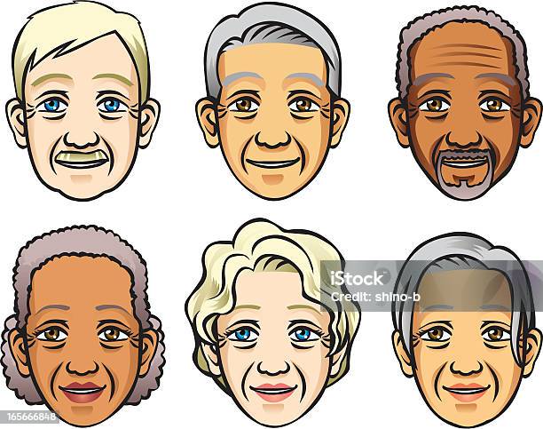 Facce Di Senior - Immagini vettoriali stock e altre immagini di Donne anziane - Donne anziane, Nonna, Popolo di discendenza africana