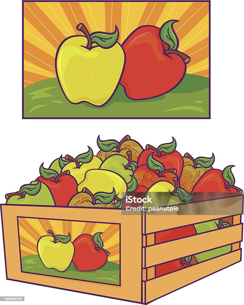 Gaiola de maçã - Vetor de Alimentação Saudável royalty-free