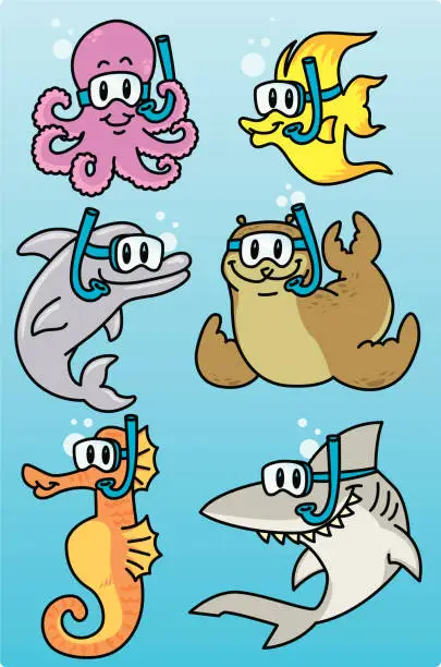 Vector illustration of snorkel zoo