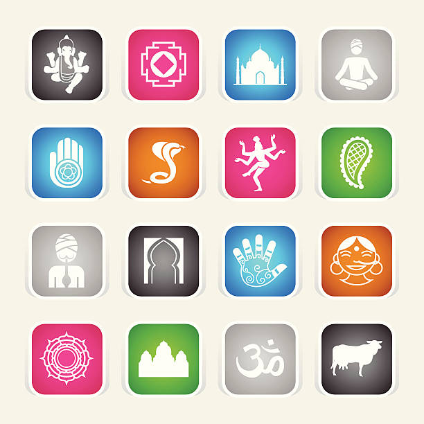 mehrfarbig icons-indien - cobra people india snake stock-grafiken, -clipart, -cartoons und -symbole