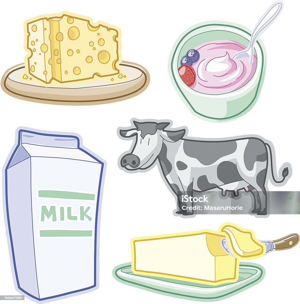 Produtos lácteos - Vetor de Iogurte royalty-free