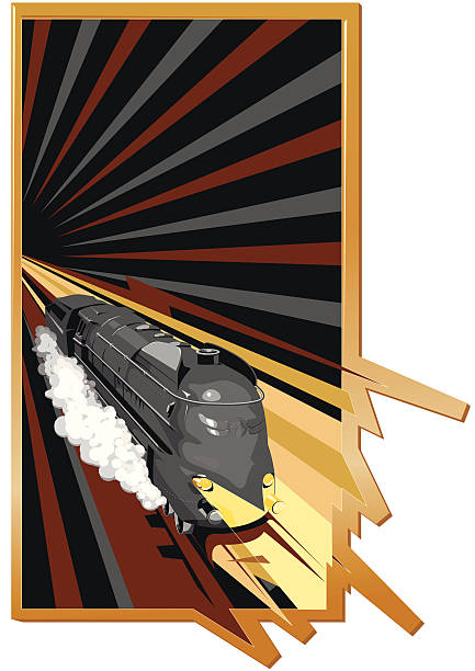 鉄道 - locomotive train night vertical点のイラスト素材／クリップアート素材／マンガ素材／アイコン素材