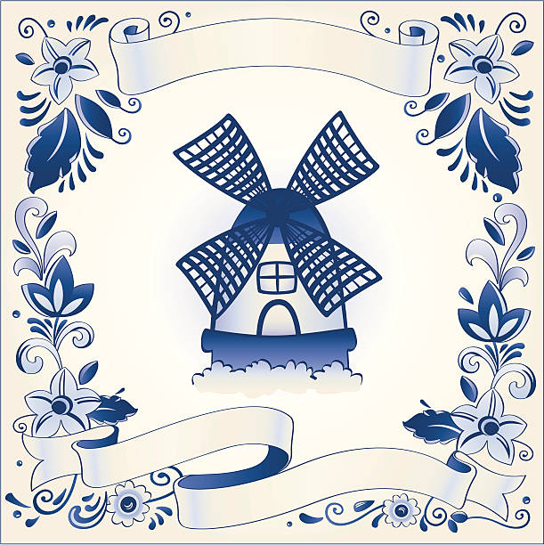 ilustraciones, imágenes clip art, dibujos animados e iconos de stock de hyacinthus orientalis delft blue banner plantilla antigüedades - delftware