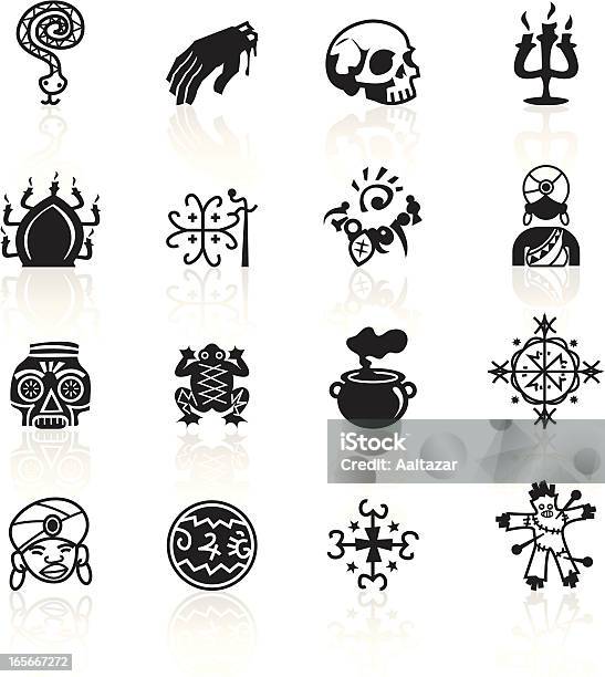 Black Symbols Voodoo Stock Illustration - Download Image Now - Voodoo, Voodoo Doll, Icon Symbol