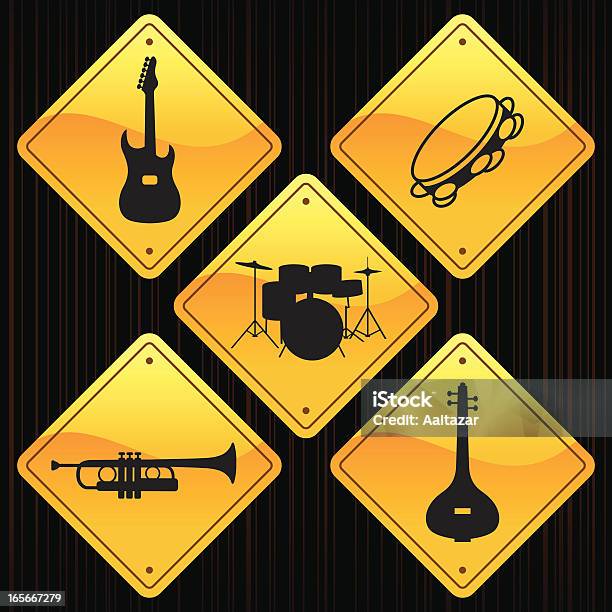 Musical Instruments Primary Signs Yellow Signs Musical Instruments Stock Illustration - Download Image ...