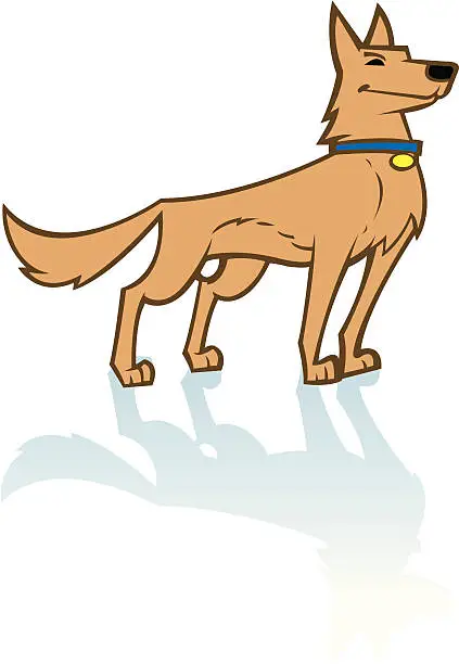 Vector illustration of German Shepard Dog Canine Domestic Pet