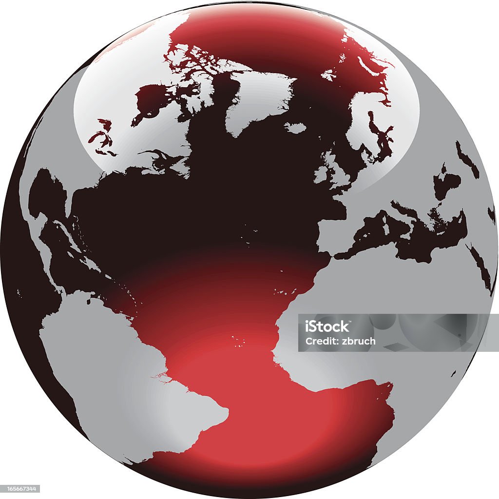 Globe du monde. "océan Atlantique" - clipart vectoriel de Globe terrestre libre de droits