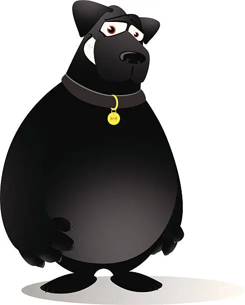 Vector illustration of Black Labrador Cartoon