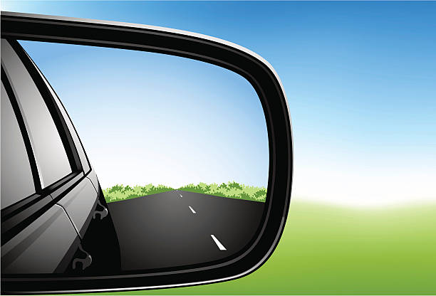 auto seite spiegel - rear view mirror car mirror rear view stock-grafiken, -clipart, -cartoons und -symbole