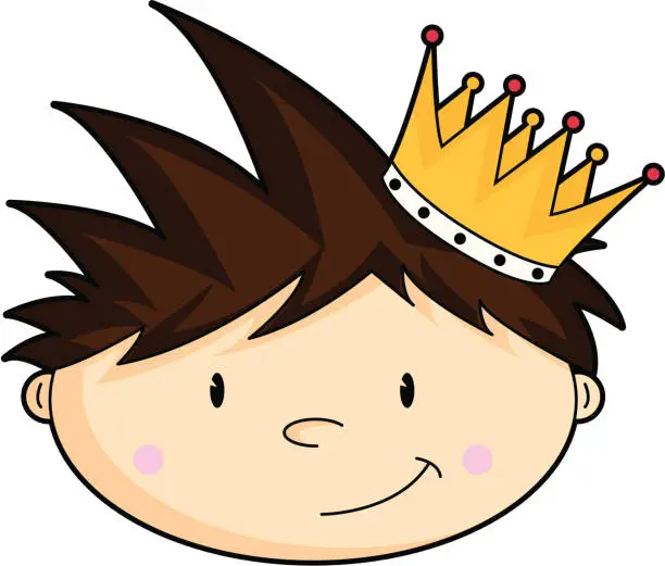 Vector illustration of Cute King Characters Head