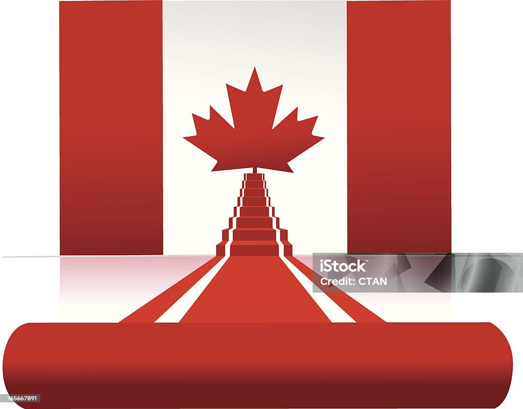 Flaga Kanady i Czerwony Dywan - Grafika wektorowa royalty-free (Bez ludzi)