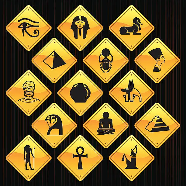 Vector illustration of Yellow Signs - Egypt