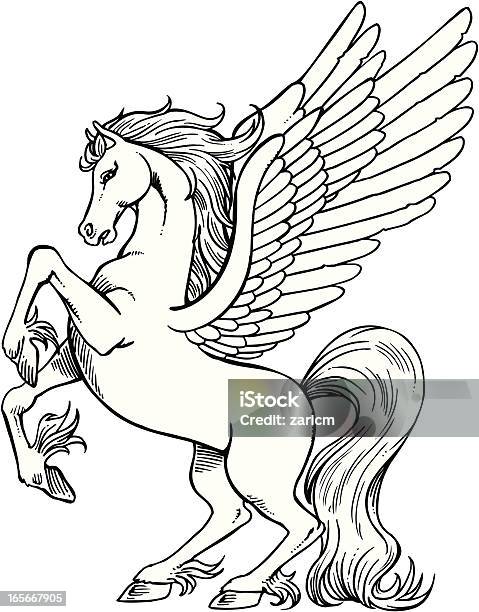 Ilustración de Pegasus y más Vectores Libres de Derechos de Pegaso - Pegaso, Caballo - Familia del caballo, Vector