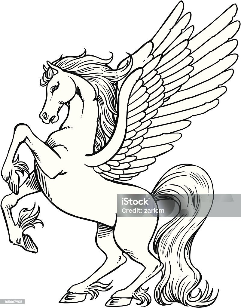 Pegasus Lined illustration of pegasus, winged horse... Pegasus stock vector