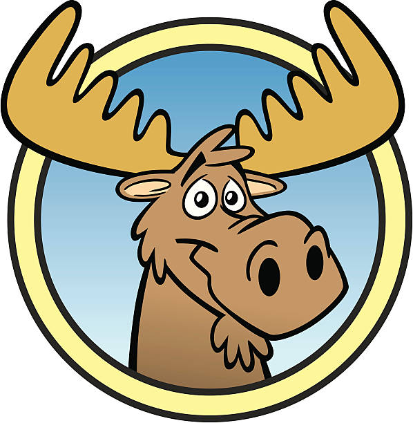 ilustraciones, imágenes clip art, dibujos animados e iconos de stock de alce de historieta - moose head