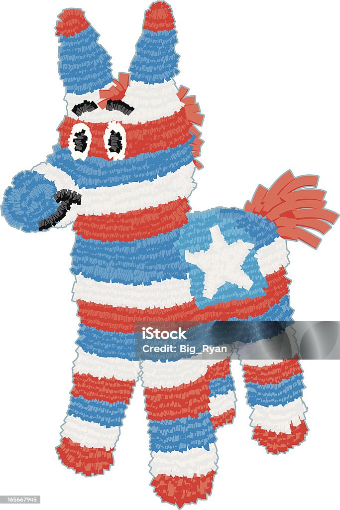 red white and blue pinata american themed pinata Fourth of July stock vector