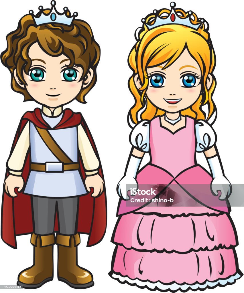 Little prince and princess Vector Illustration - Little prince and princess Prince - Royal Person stock vector