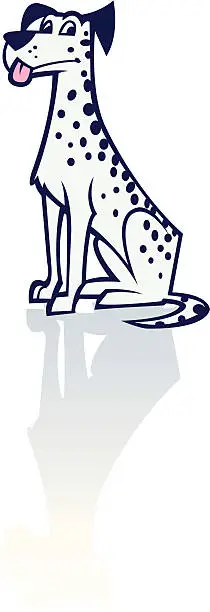 Vector illustration of Fire Dog - Dalmatian Sitting, Cartoon