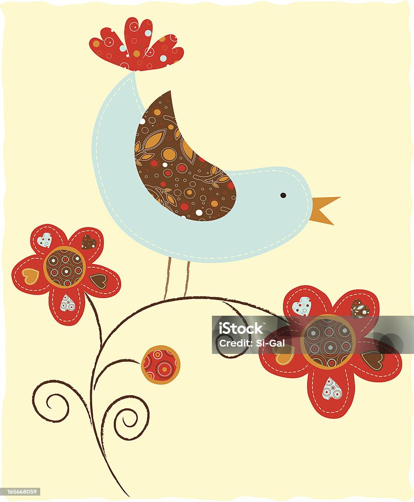 Vögel und Blumen (Serie - Lizenzfrei Vogel Vektorgrafik