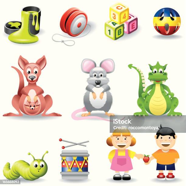 Icon Set Children Stock Illustration - Download Image Now - Dragon, Icon Symbol, Child