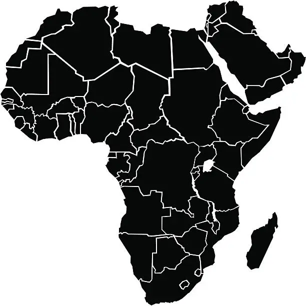 Vector illustration of Chunky Africa Map