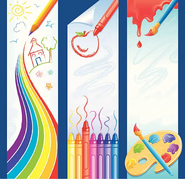 Vector illustration of School Art Theme Banners