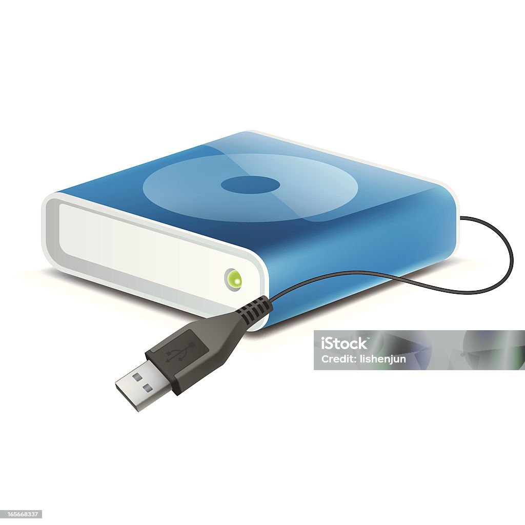 Disco duro usb - arte vectorial de Cable USB libre de derechos