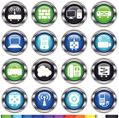 Shiny Devices Super Shiny Round Network Devices And Components Multicolored Stock ...