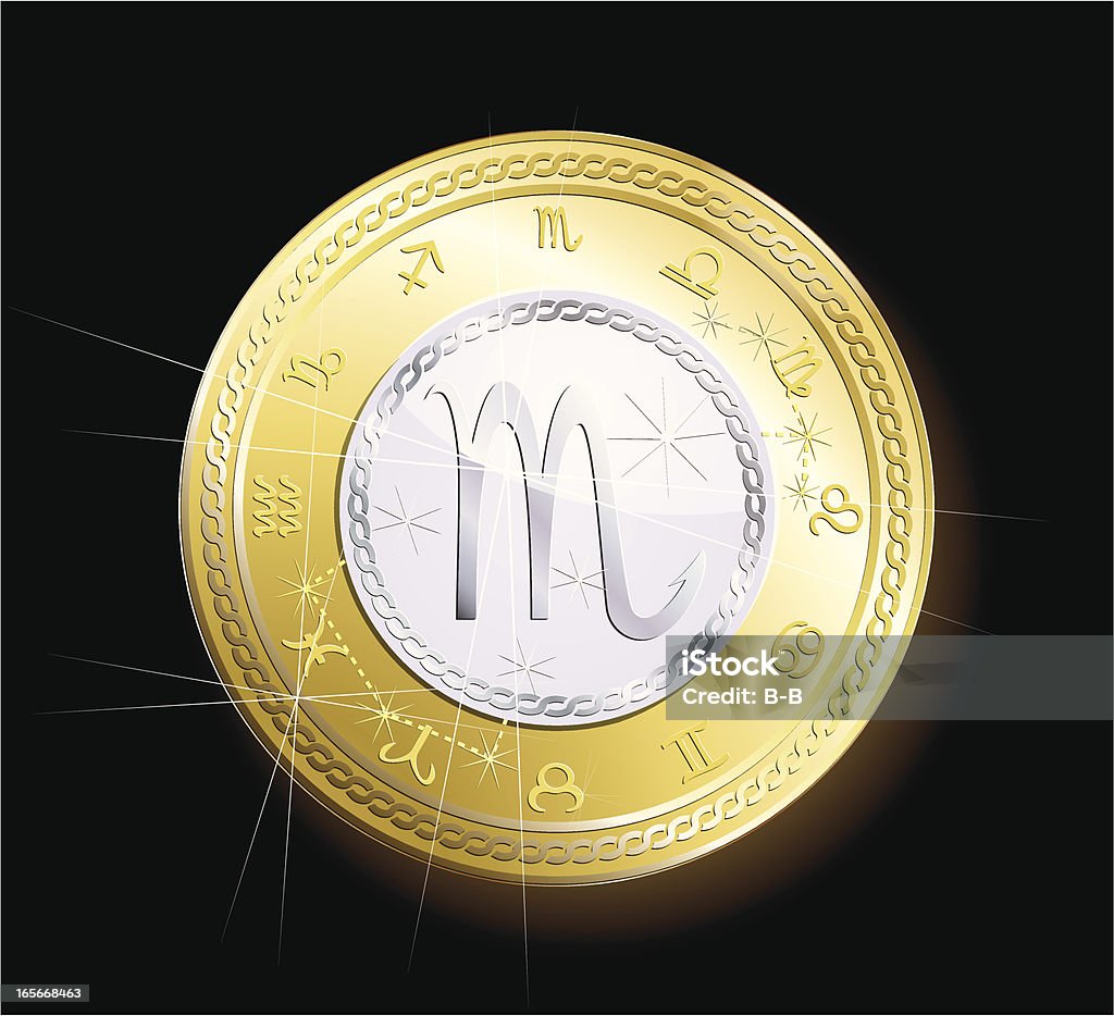 Monnaie zodiac- Signe du scorpion - clipart vectoriel de Scorpion libre de droits