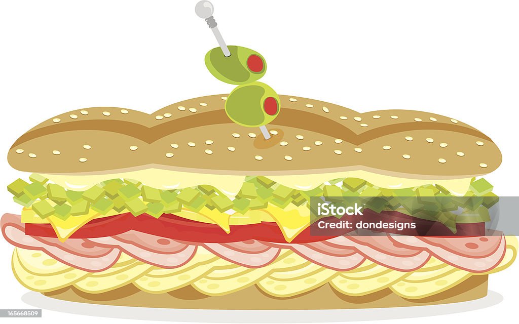 Sub-Sándwich - arte vectorial de Barra de pan francés libre de derechos