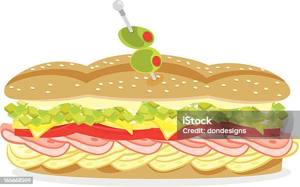 Сэндвич — стоковая векторная графика и другие изображения на тему Багет - Багет, Без людей, Бутерброд