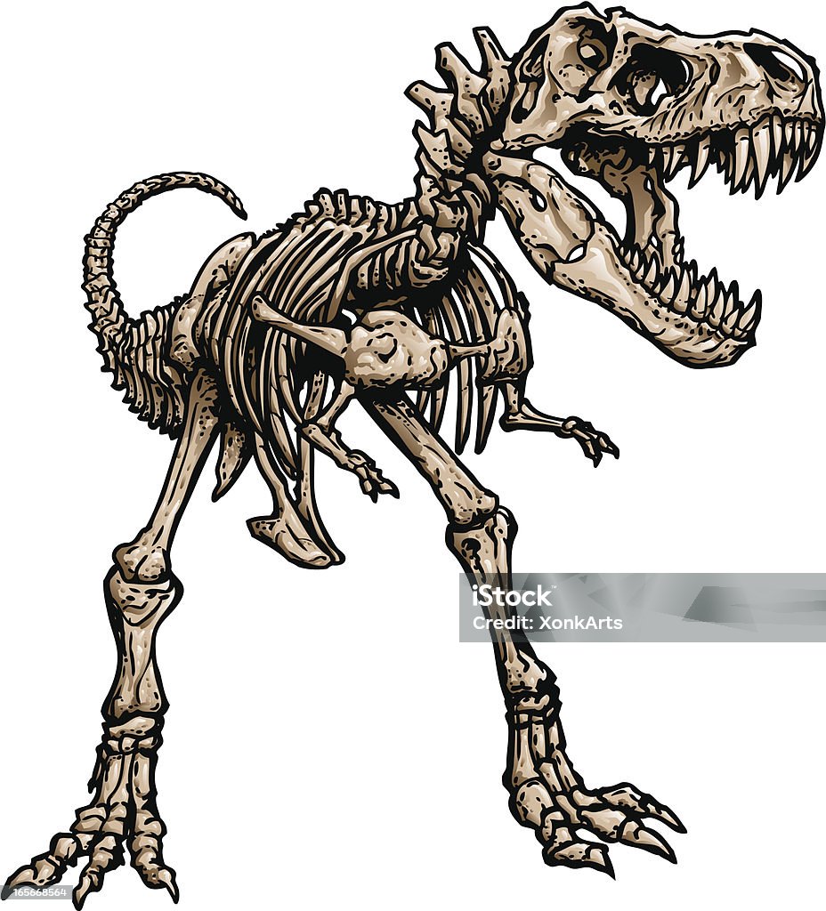 T-Rex Skelett - Lizenzfrei Dinosaurier Vektorgrafik