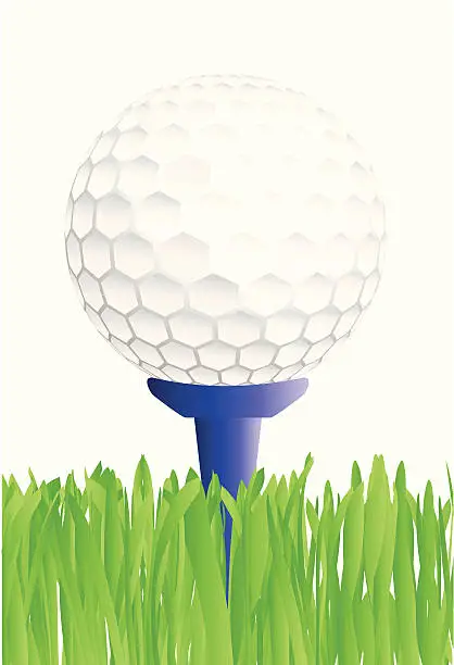 Vector illustration of Golf ball on a tee - VECTOR