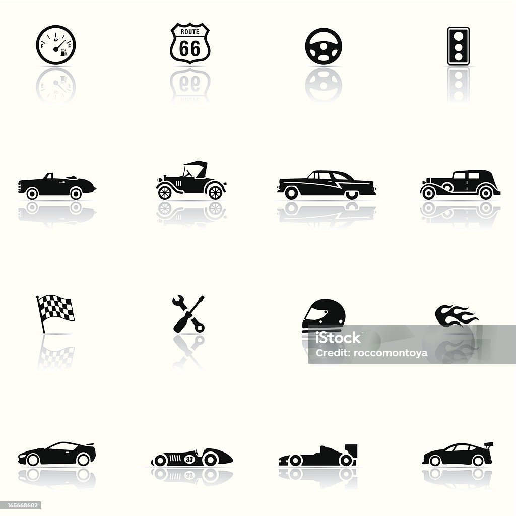 Icon set, Cars and Mechanics Icon Set, Cars and Mechanics background, make in adobe Illustrator (vector) Vintage Car stock vector
