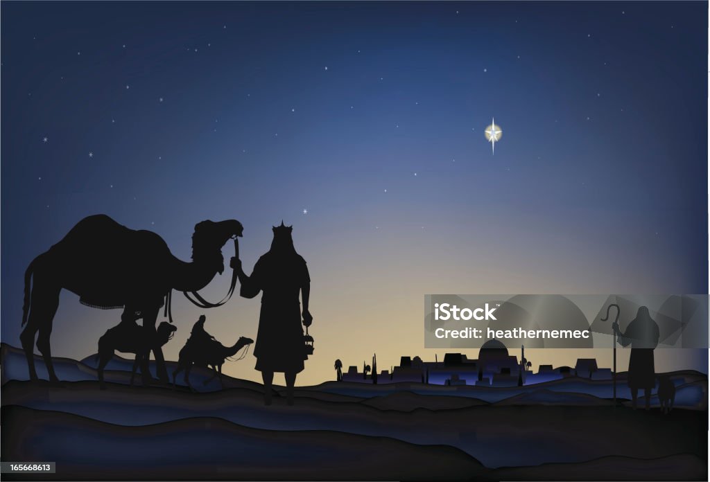 Belle d'onze heures - clipart vectoriel de Crèche de Noël libre de droits