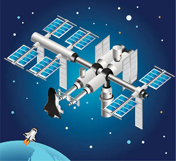 Vector illustration of Space Station