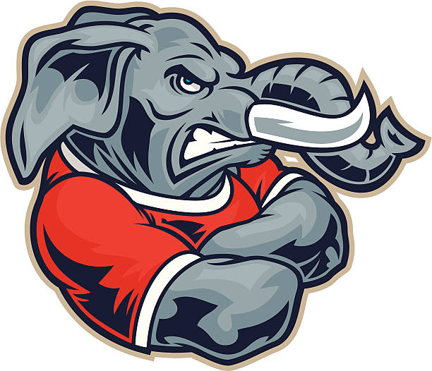 Elephant Tough Stock Illustration - Download Image Now - Elephant,  Strength, Mascot - iStock