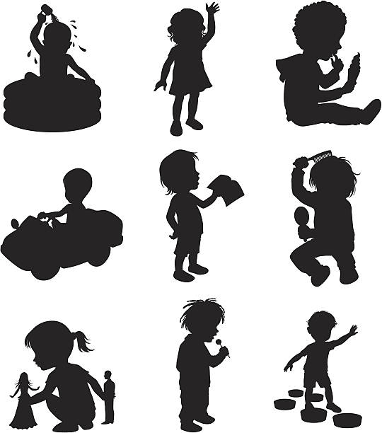 Children doing different activities Children doing different activitieshttp://www.twodozendesign.info/i/1.png clip-art-of-a-girl-looking-in-mirror stock illustrations