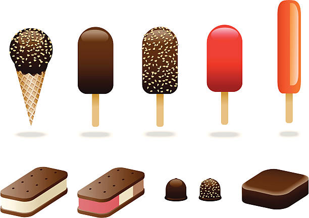 мороженое различных pack - cold sandwich illustrations stock illustrations