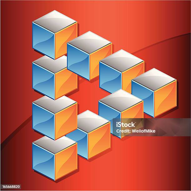 Optical Illusion Impossible Triangle Stock Illustration - Download Image Now - Optical Illusion, Cartoon, Cube Shape