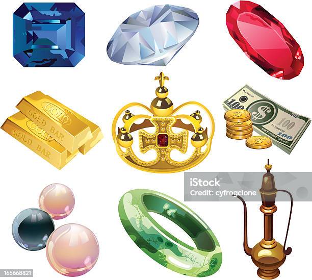 Wealth Stock Illustration - Download Image Now - Abundance, Painting - Art Product, Gemstone