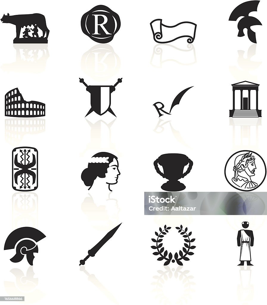黒色記号-ローマ帝国 - イタリア ローマのロイヤリティフリーベクトルアート