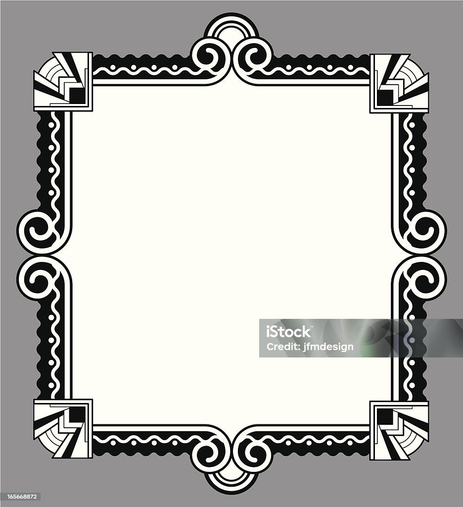 Bianco e nero decò frame - arte vettoriale royalty-free di Art Déco