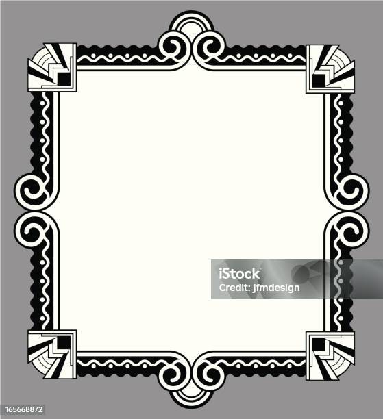 Bianco E Nero Decò Frame - Immagini vettoriali stock e altre immagini di Art Déco - Art Déco, Decorazione festiva, Design