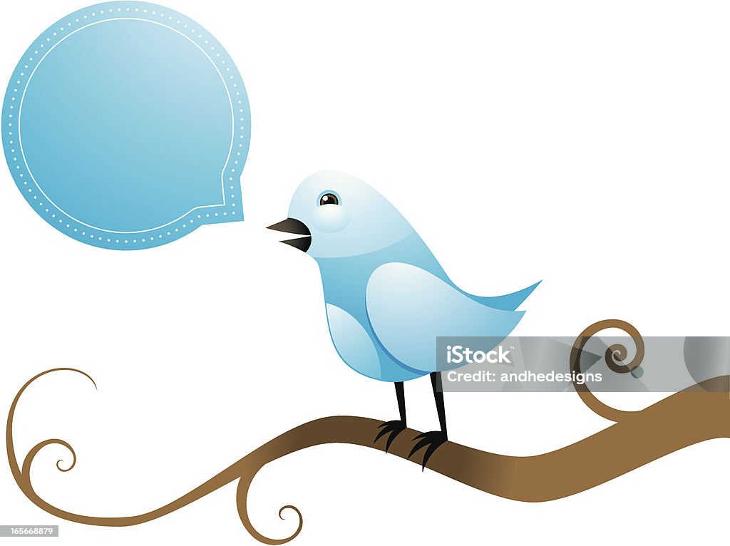 Oiseau icône - clipart vectoriel de Bleu libre de droits