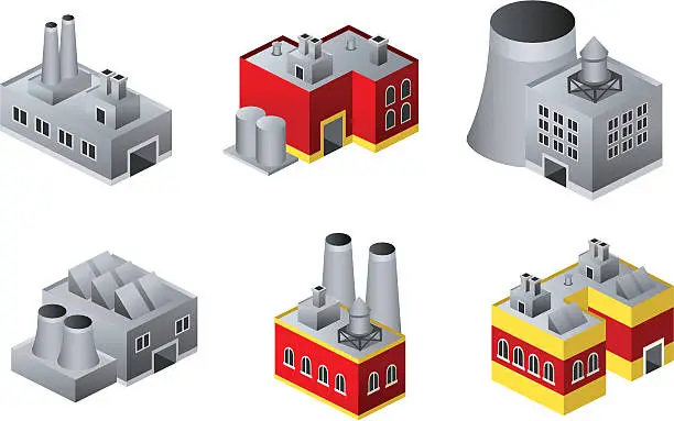 Vector illustration of Factory Set