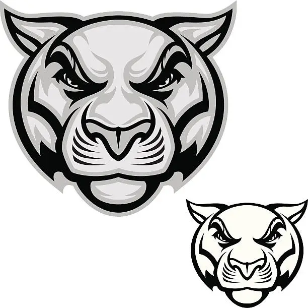 Vector illustration of Panther Head B&W