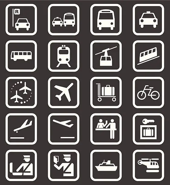 Vector illustration of Simple Public Transport Icons