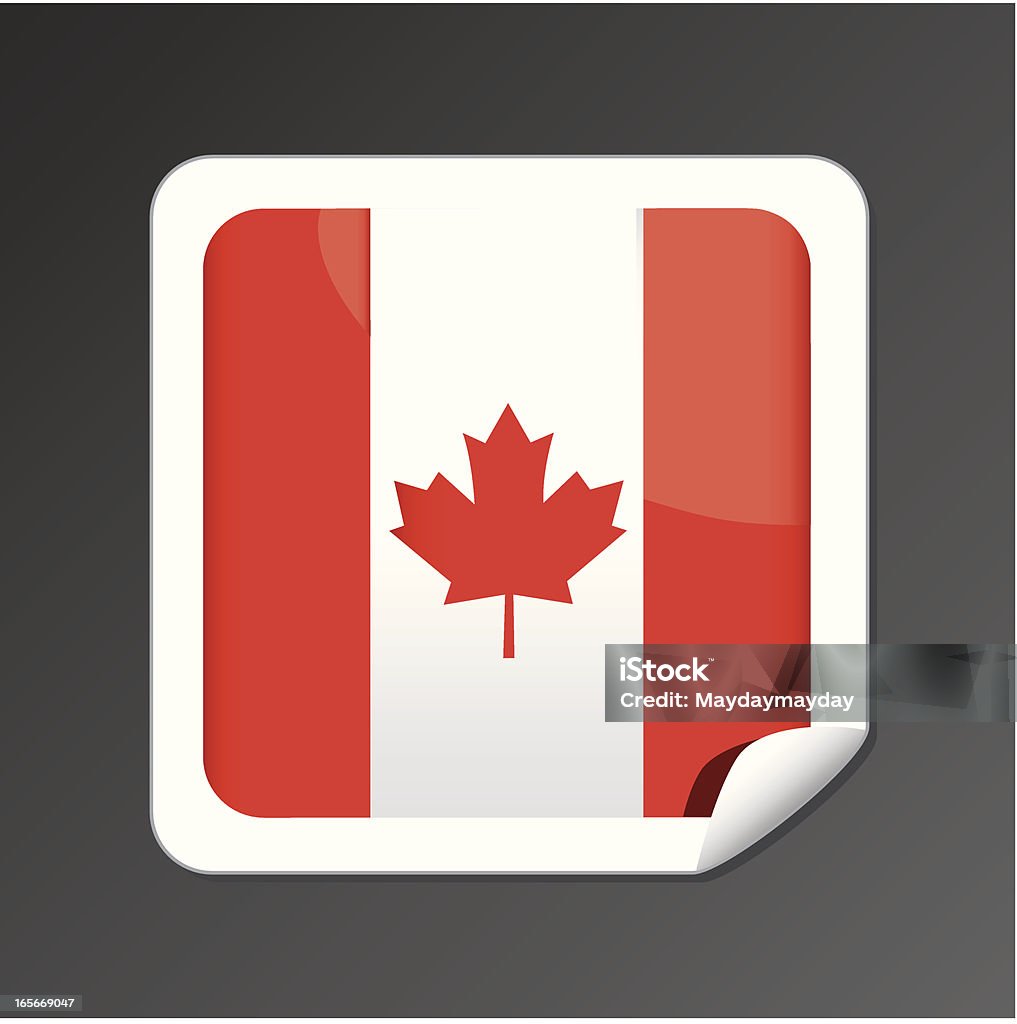 Bandera canadiense botón - arte vectorial de Bandera libre de derechos